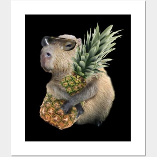 Capybara Eating Pineapple Posters and Art